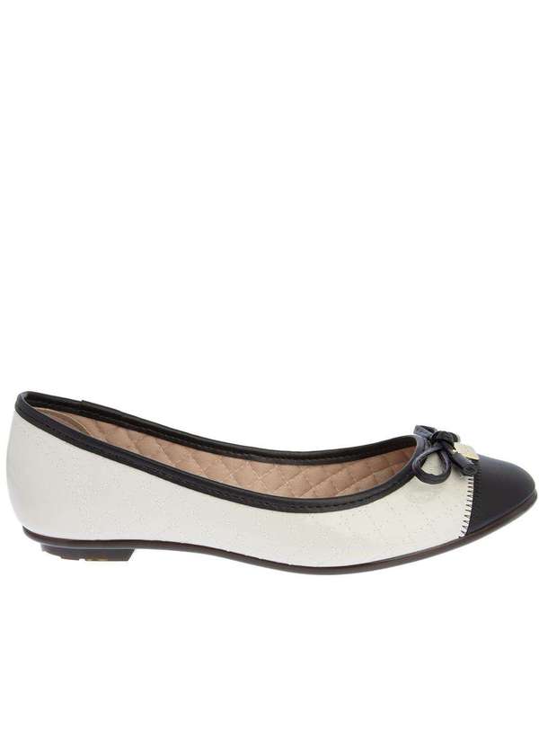 Moleca - Sapatilha Moleca Laço Matelassê Recortes Verniz Off White Colorido 4