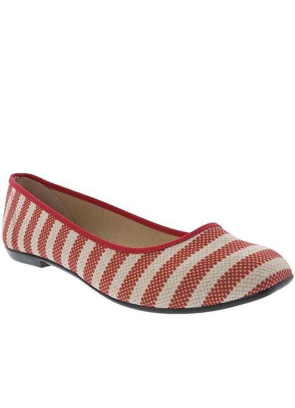 Moleca - Sapatilha Moleca Listra Lona Vermelho Vermelho