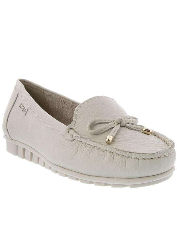 Bottero - Mocassim Bottero Detalhe Laço Couro Off White Off-White