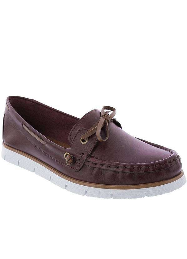 Gabriela - Mocassim Gabriela com Laço Couro Vinho Vinho