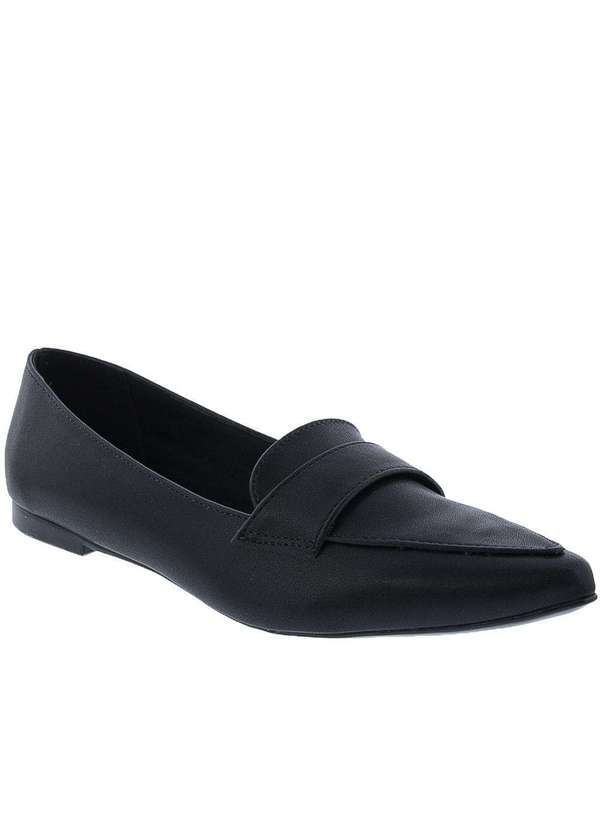 Gabriela - Mocassim Gabriela Pespontos Preto Preto