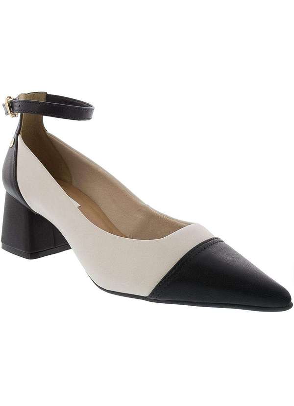 Scarpin Bebecê Salto Bloco com Recortes Off White Off-White Studio Z