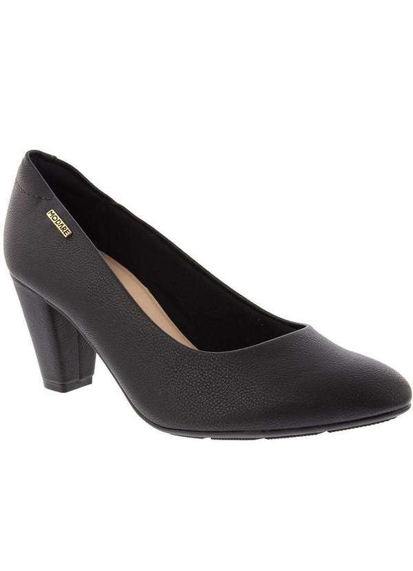 Modare Ultraconforto - Scarpin Modare Ultraconforto Salto Grosso Preto Preto