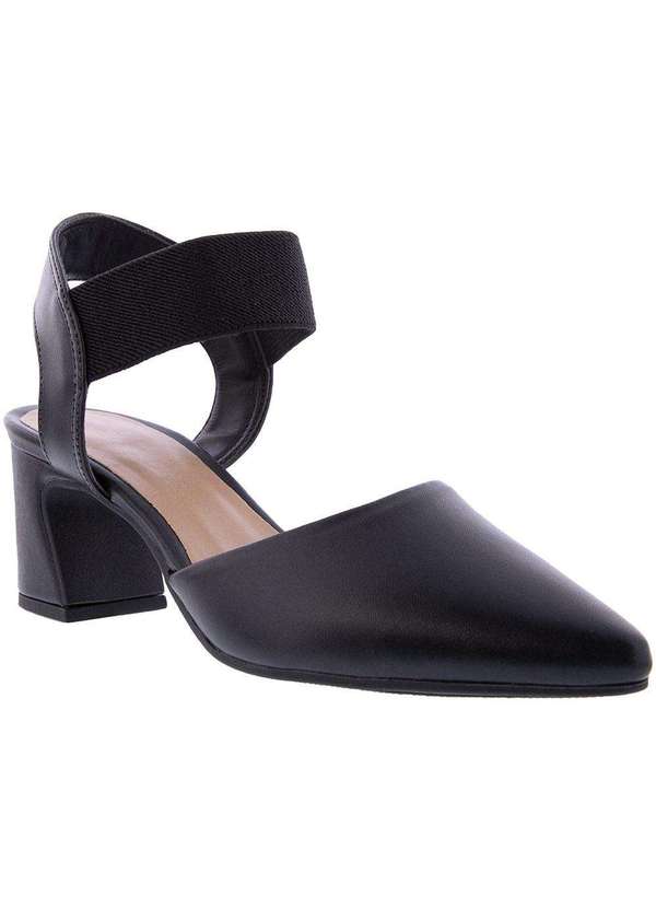Penelope - Scarpin Penélope Salto Geométrico Elástico Preto Preto