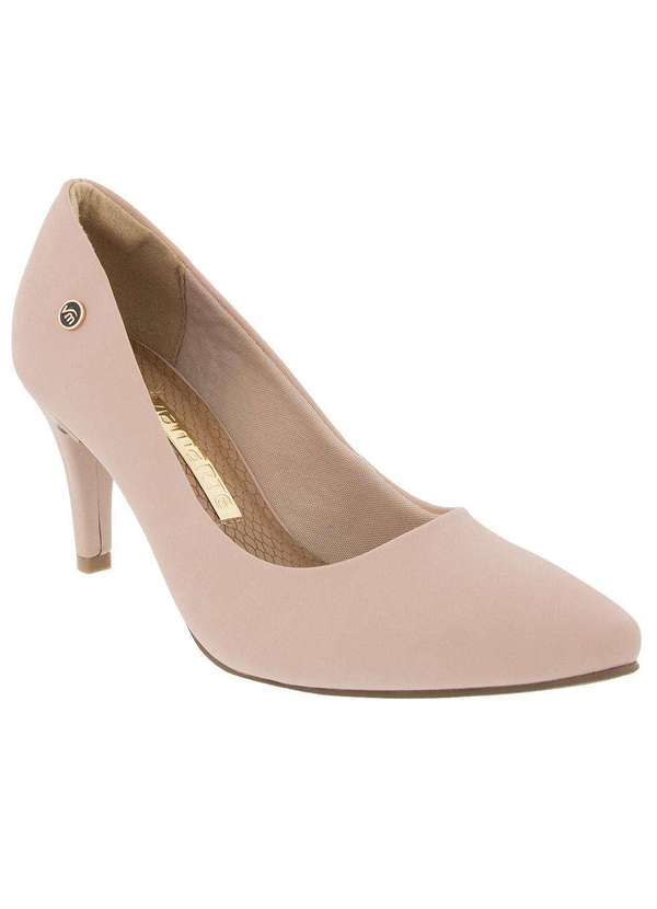 Via Marte - Scarpin Via Marte Salto Fino Texturizado Nude Nude
