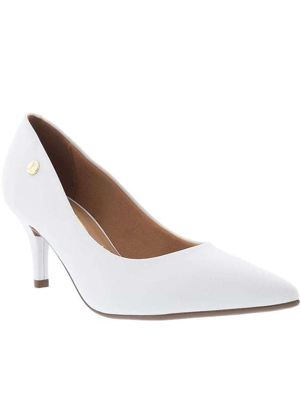 Vizzano - Scarpin Vizzano Salto Fino Detalhe Pespontos Branco Branco