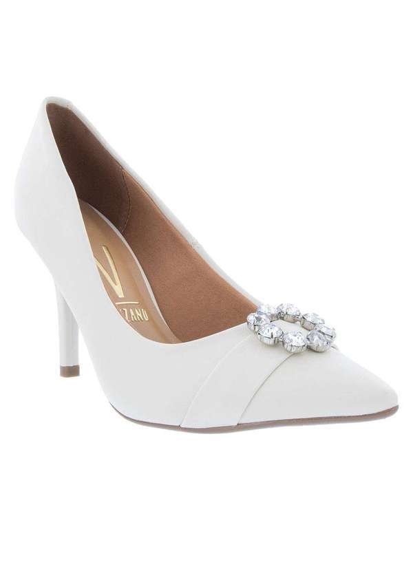 Vizzano - Scarpin Vizzano Salto Fino Pedraria Off White Off-White