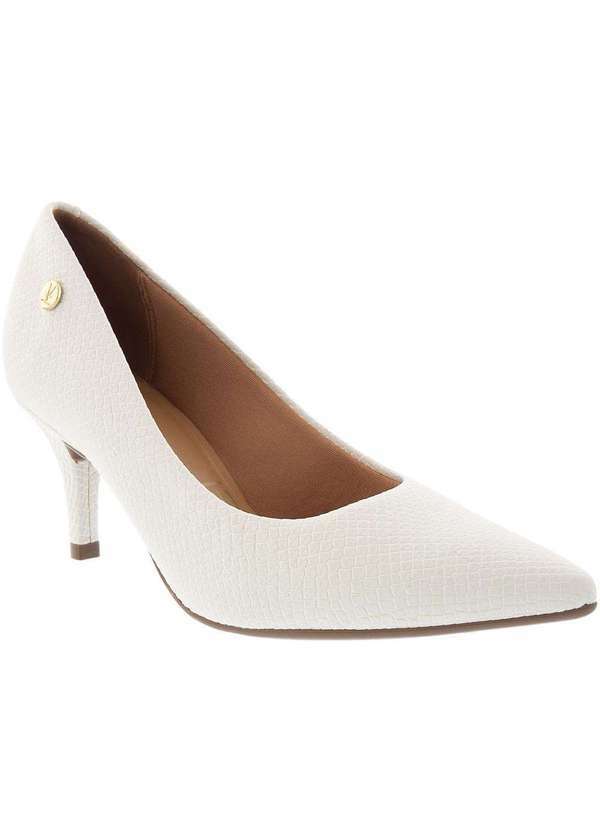 Vizzano - Scarpin Vizzano Salto Fino Textura Snake Off White Off-White