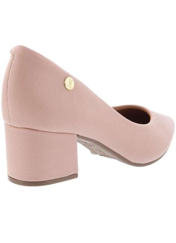 Vizzano - Scarpin Vizzano Salto Grosso Pespontos Rosa Nude 3
