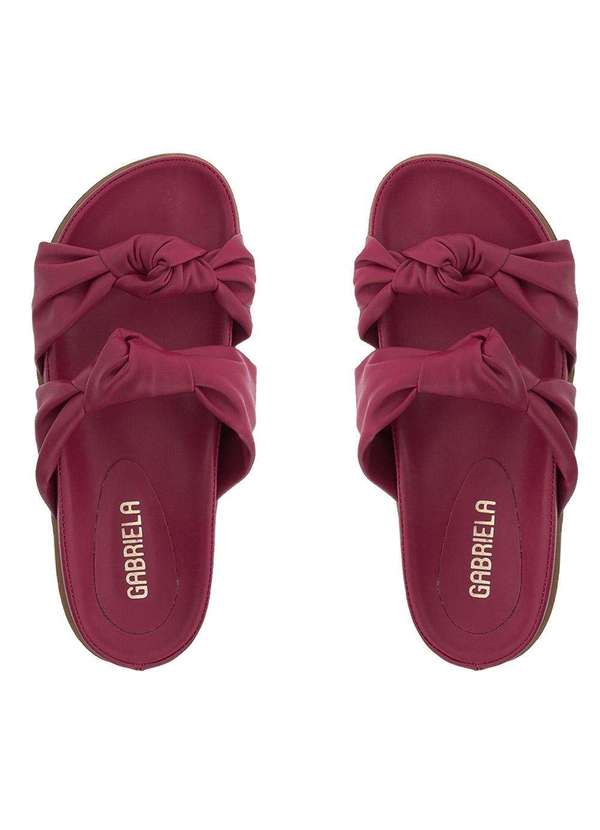 Gabriela - Sandália Gabriela Flatform Detalhe Nós Vermelho Pink 4