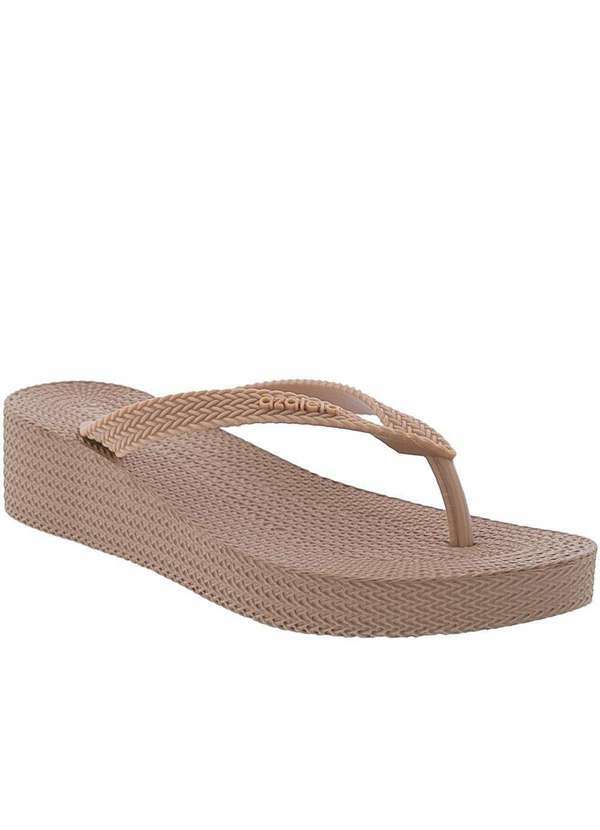 Azaleia - Tamanco Azaleia Anabela com Textura Nude Nude