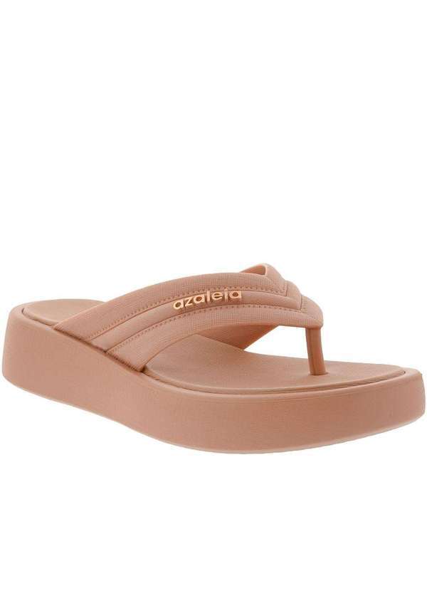 Azaleia - Tamanco Azaleia Olivia Soft Plataforma Detalhe Pespontos Nude Nude
