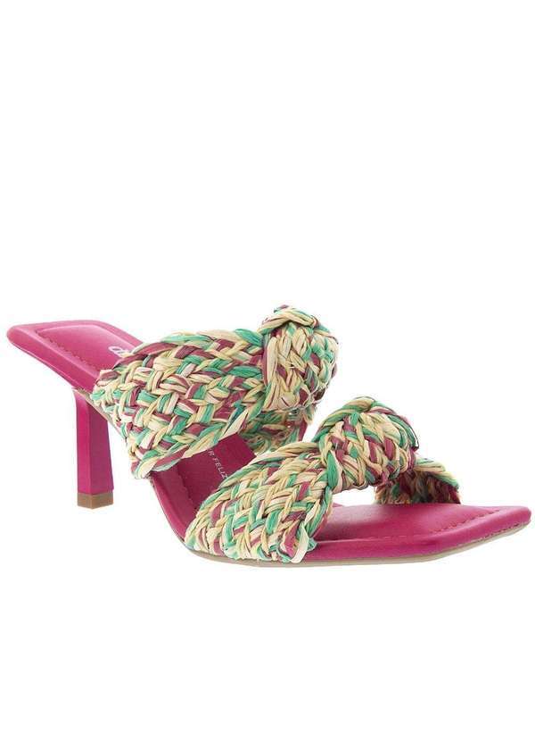 Dakota - Tamanco Dakota Salto Fino Detalhe Nós Ráfia Color Pink