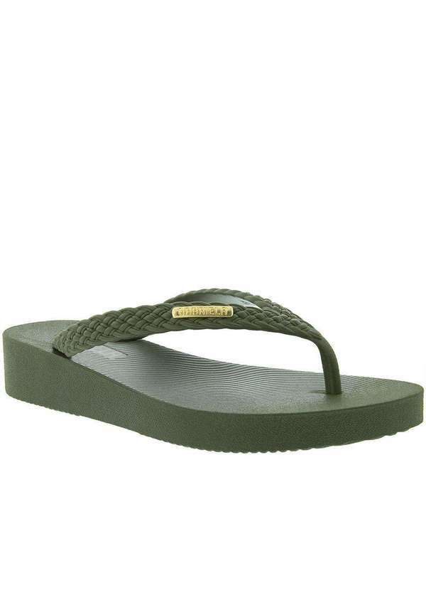 Gabriela - Tamanco Gabriela Flatform Tiras Verde Verde-Oliva