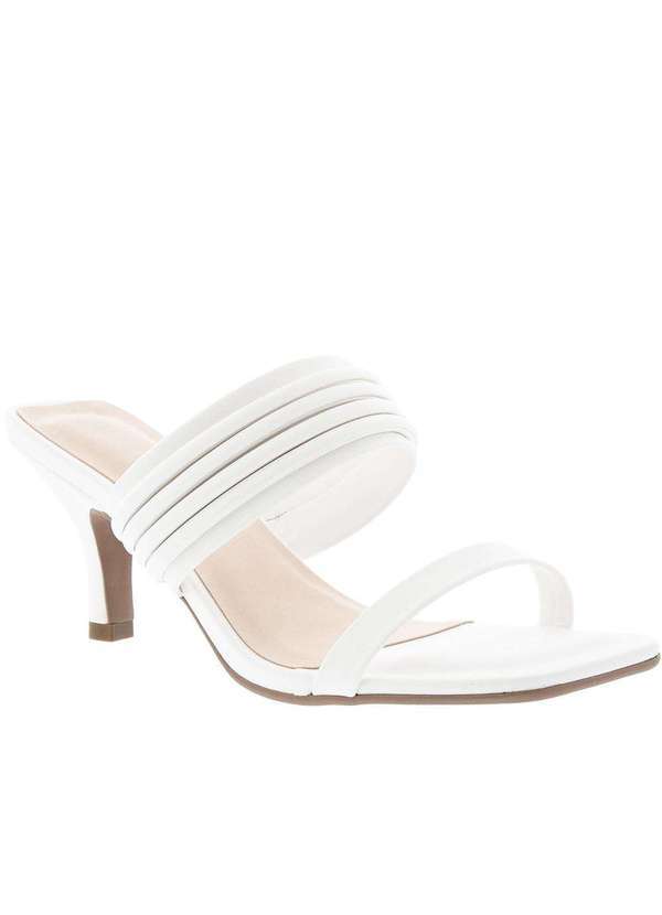 Gabriela - Tamanco Gabriela Salto Fino Detalhe Tiras Branco Branco