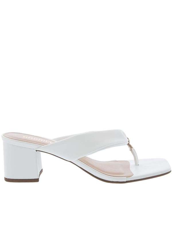 Gabriela - Tamanco Gabriela Salto Grosso Tiras Largas Branco Branco 2