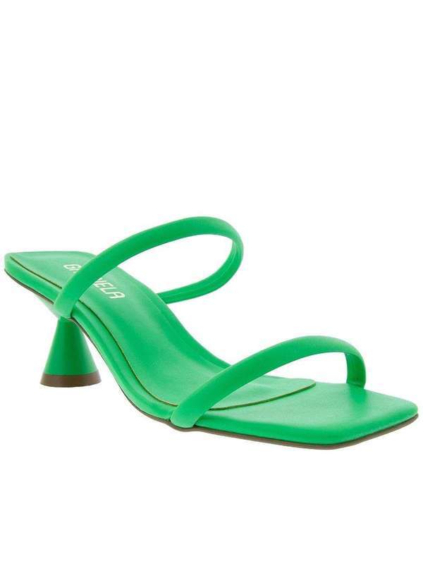 Gabriela - Tamanco Gabriela Salto Taça Detalhe Tiras Verde Verde