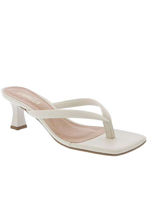 Gabriela - Tamanco Gabriela Salto Taça Tiras Off White Off-White