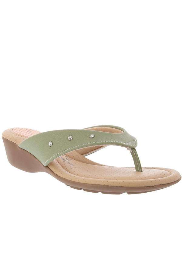 Modare Ultraconforto - Tamanco Modare Ultraconforto Anabela Detalhe Tiras Strass Verde Verde