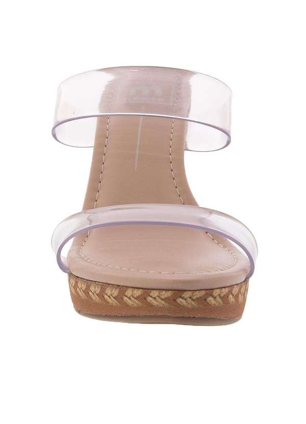 Moleca - Tamanco Moleca Plataforma Detalhe Tiras Vinil Nude Rosa 4