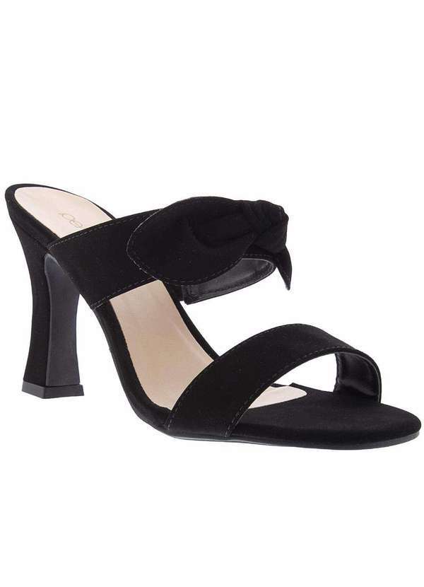 Penelope - Tamanco Penélope Salto Taça Detalhe Laço Nobuck Preto Preto