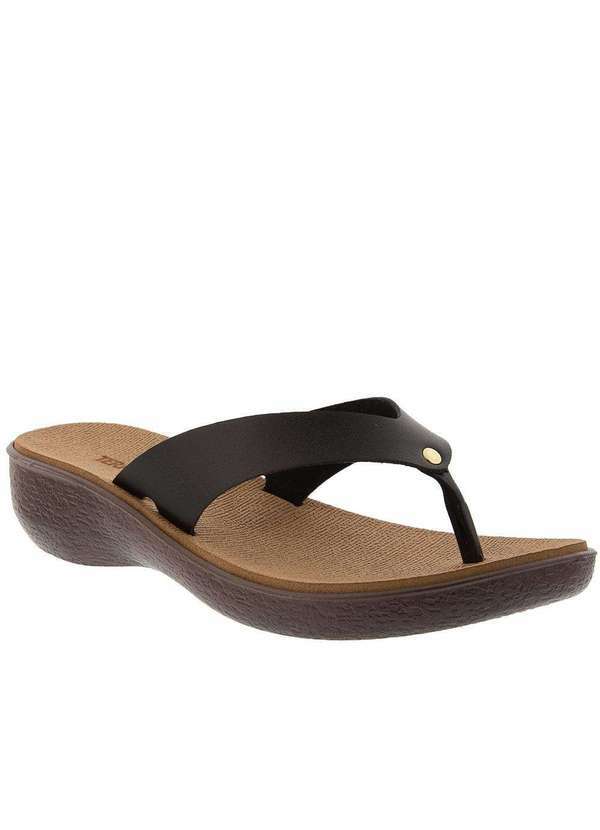Terra & Agua - Tamanco Terra & Água Anabela Tiras Largas Preto Preto