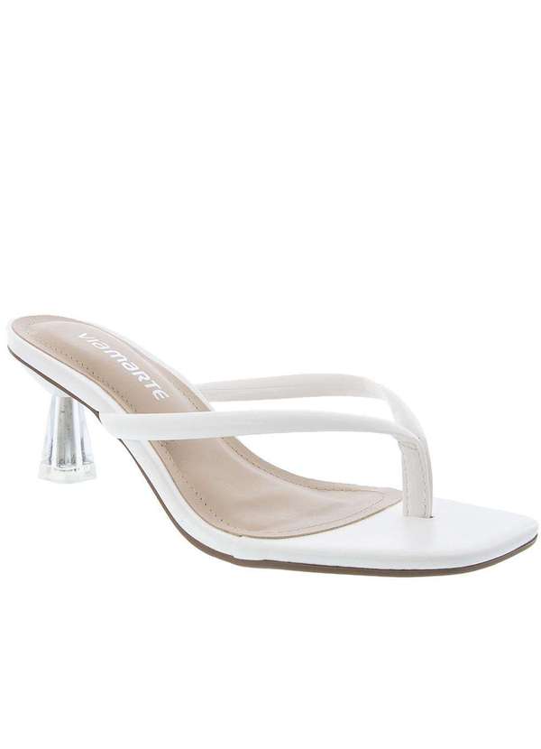 Via Marte - Tamanco Via Marte Salto Taça Tiras Branco Branco