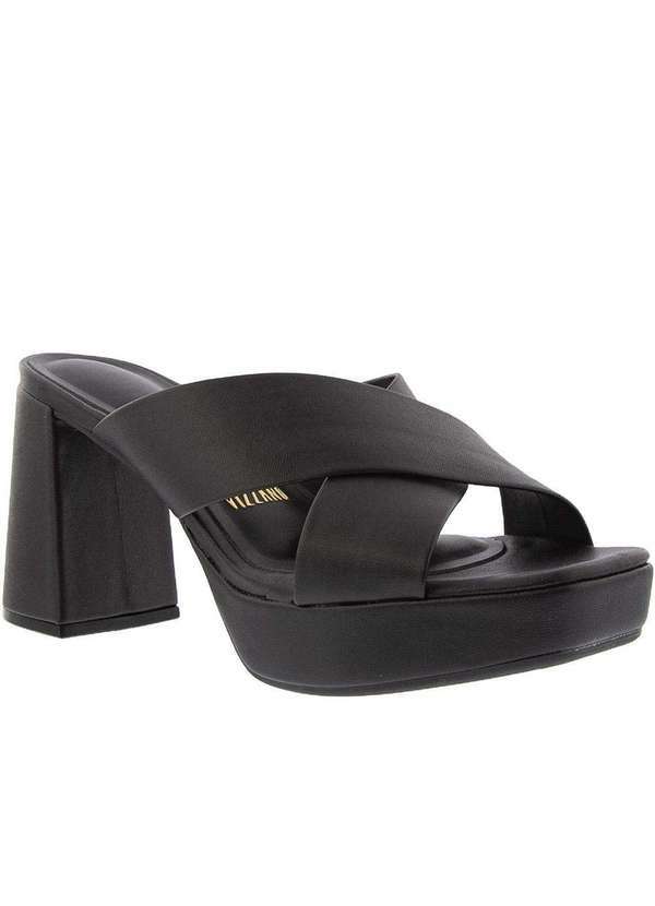 Vizzano - Tamanco Vizzano Meia Pata Tiras Cruzadas Preto Preto