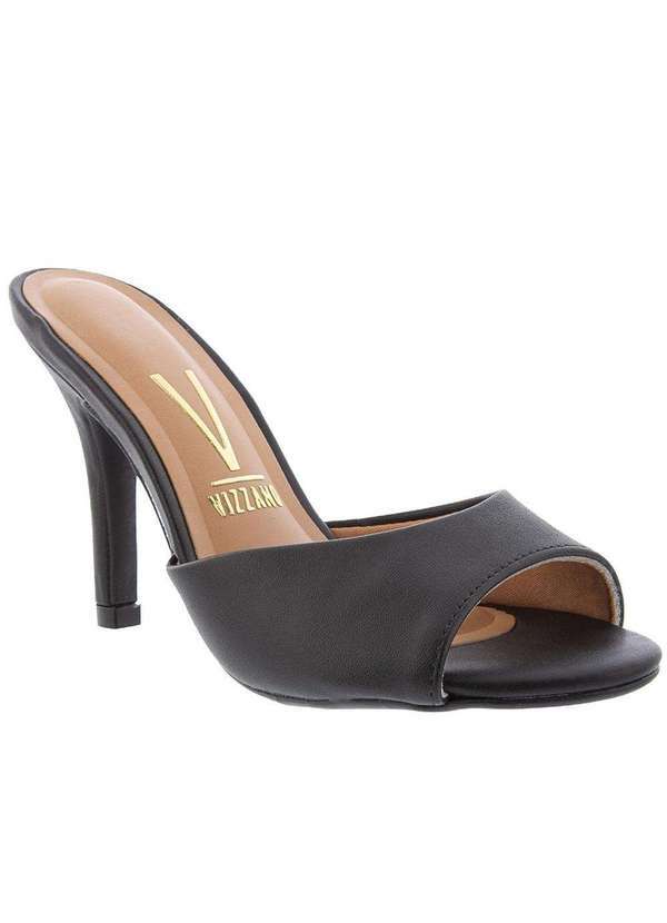 Vizzano - Tamanco Vizzano Salto Fino Tira Larga Preto Preto