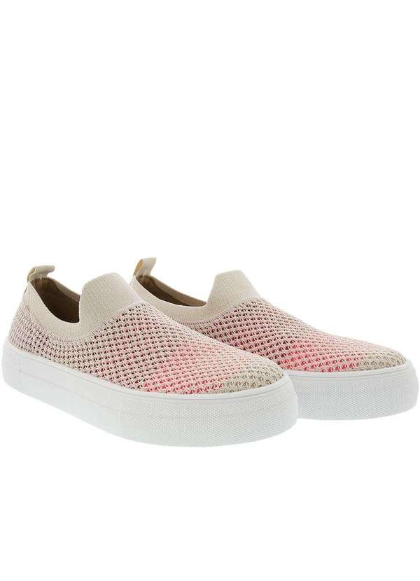 Bebecê Tênis Bebecê Casual Flatform Knit Nude Colorido