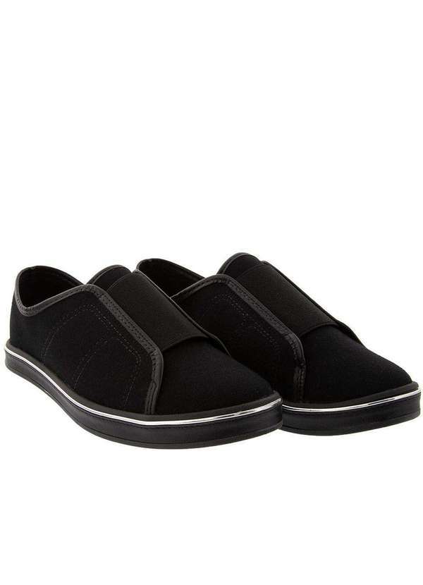 Beira Rio Conforto - Tênis Beira Rio Conforto Detalhe em Pesponto Lona Preto Preto