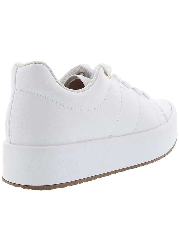 Beira Rio Conforto - Tênis Beira Rio Conforto Flatform Pespontos Branco Branco 3