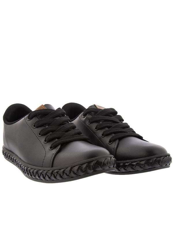 Beira Rio Conforto - Tênis Beira Rio Conforto Tressê Verniz Preto Preto