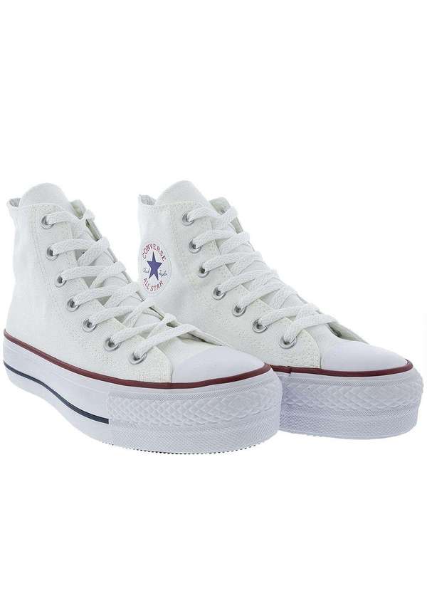 Tênis Converse All Star Cano Alto Lift Lona Branco Branco Studio Z