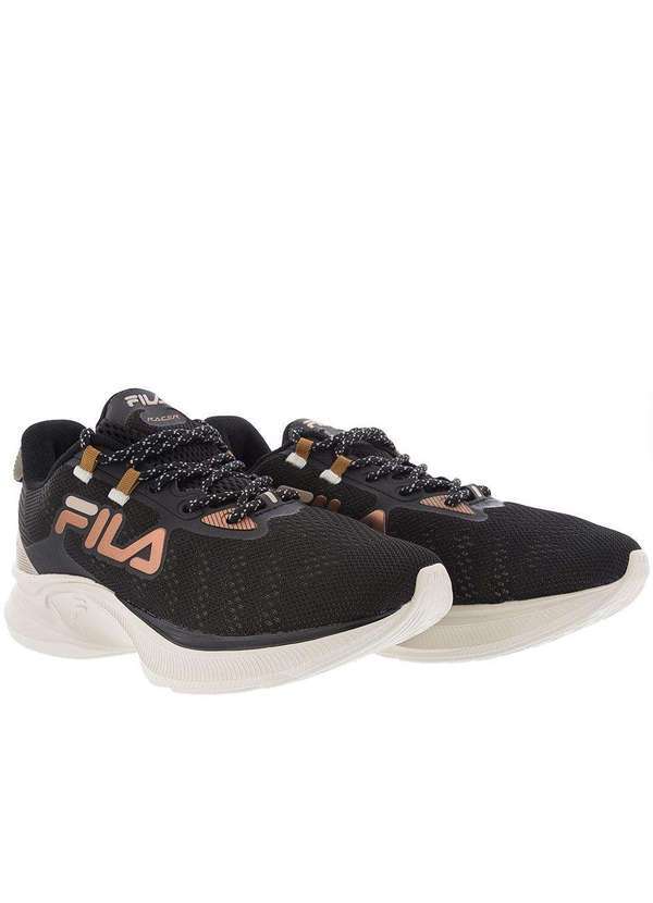 Fila - Tênis Fila Racer For All Esportivo Feminino Tecido Preto Preto
