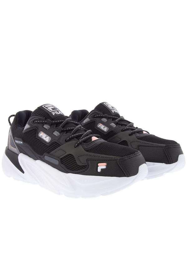Fila - Tênis Fila Street Fit Esportivo Feminino Mesh Preto Branco