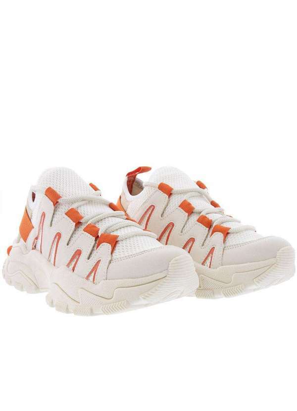 Gabriela - Tênis Gabriela Chunky Detalhe Recortes Tecido Off White Off-White