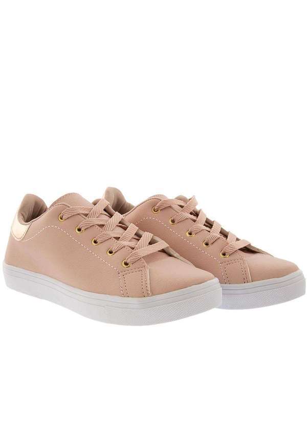 Liberte - Tênis Liberte Casual com Recortes Nude Rosa