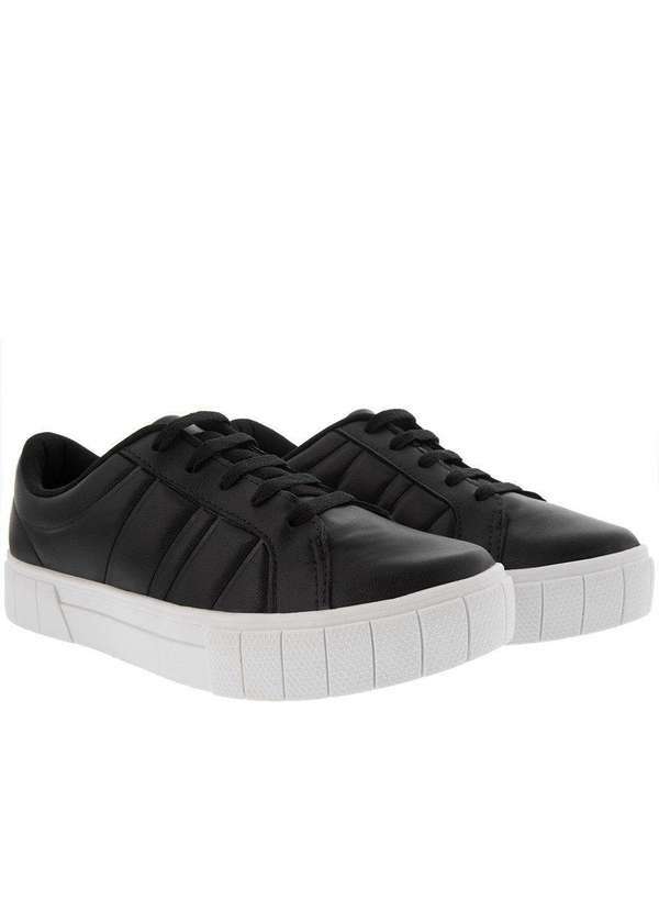 Mississipi - Tênis Mississipi Flatform Feminino Texturizado Preto Preto