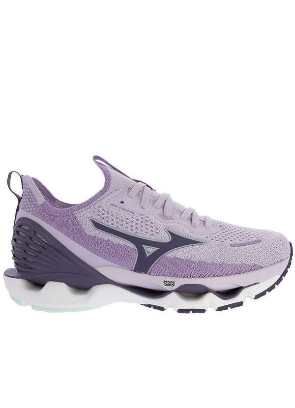 Mizuno - Tênis Mizuno Wave Endeavor Esportivo Feminino Knit Lilás Ouro-Rose 2