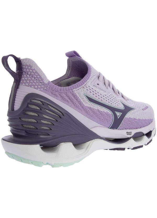 Mizuno - Tênis Mizuno Wave Endeavor Esportivo Feminino Knit Lilás Ouro-Rose 3