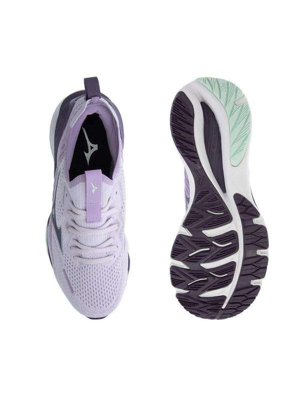 Mizuno - Tênis Mizuno Wave Endeavor Esportivo Feminino Knit Lilás Ouro-Rose 4