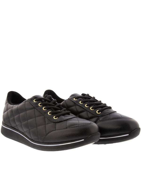 Modare Ultraconforto - Tênis Modare Ultraconforto Casual Matelassê Preto Preto