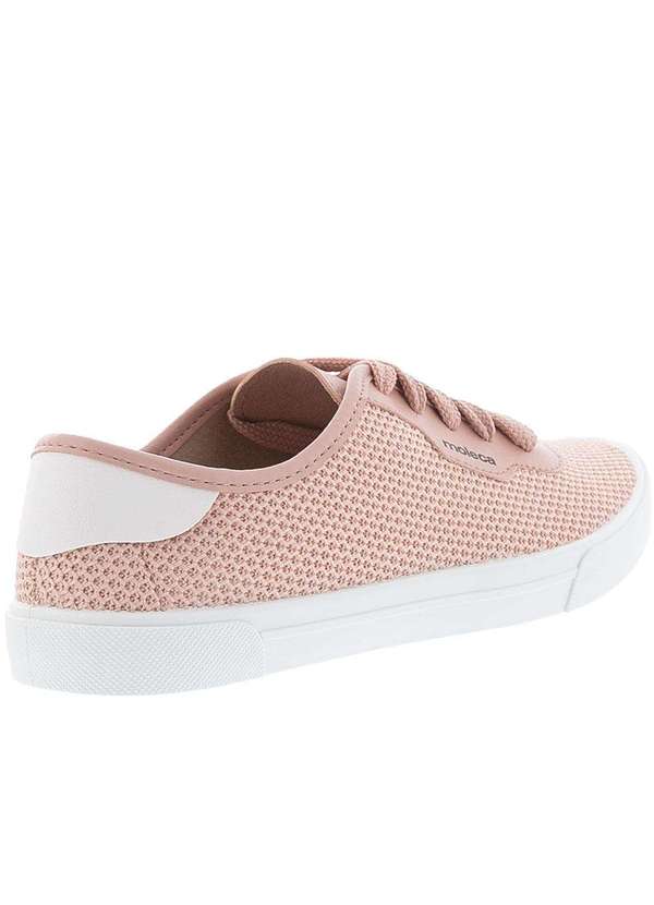 Moleca - Tênis Moleca Casual Detalhe Recortes Tecido Nude Rosa 3