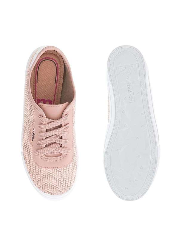 Moleca - Tênis Moleca Casual Detalhe Recortes Tecido Nude Rosa 4