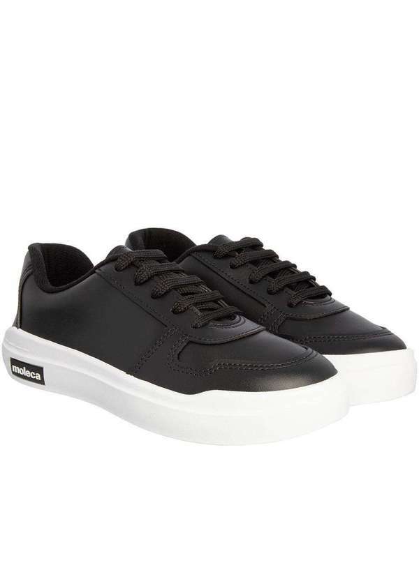Moleca - Tênis Moleca Casual Feminino Pespontos Preto Preto