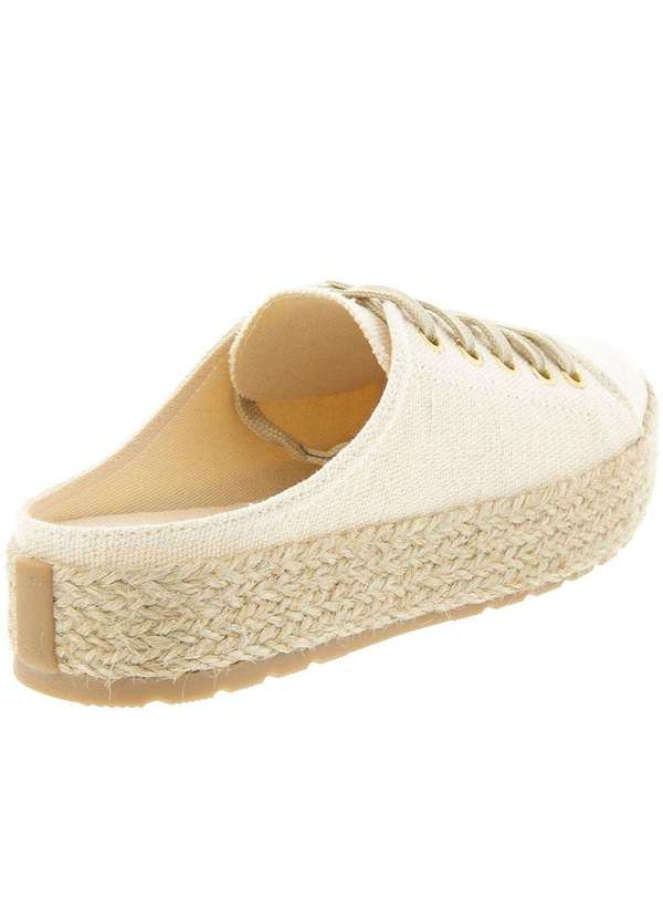 Gabriela - Tênis Mule Gabriela Pespontos Tecido Off White Bege 3