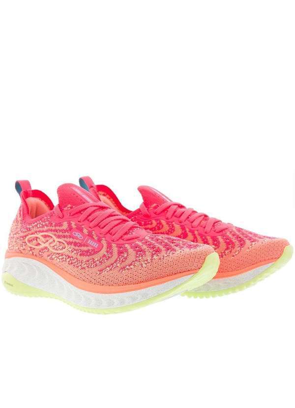 Olympikus - Tênis Olympikus Barra Esportivo Feminino Neon Rosa Laranja