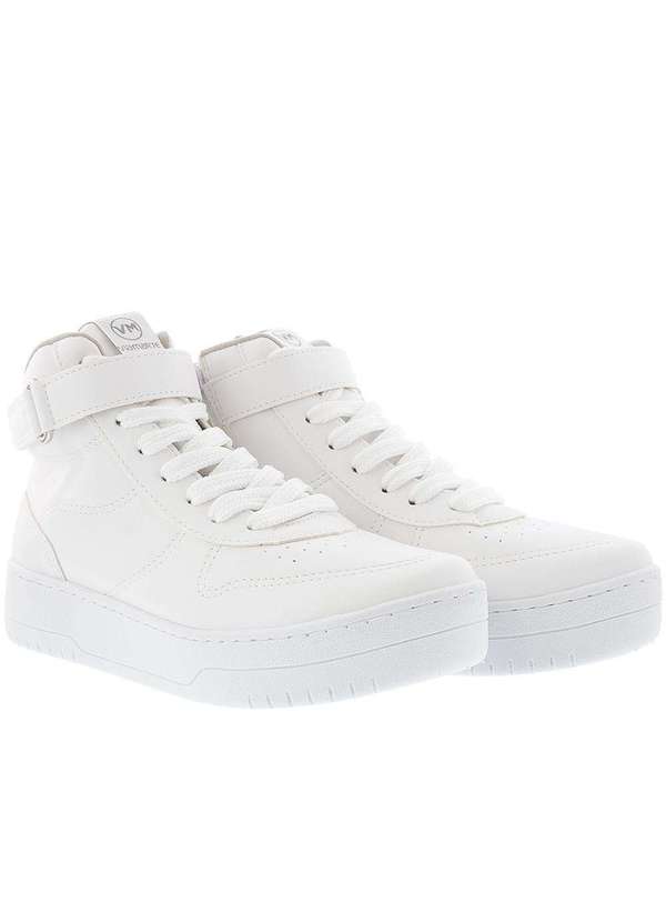 Via Marte Tênis Via Marte Cano Alto Flatform Detalhe Tira Branco Branco
