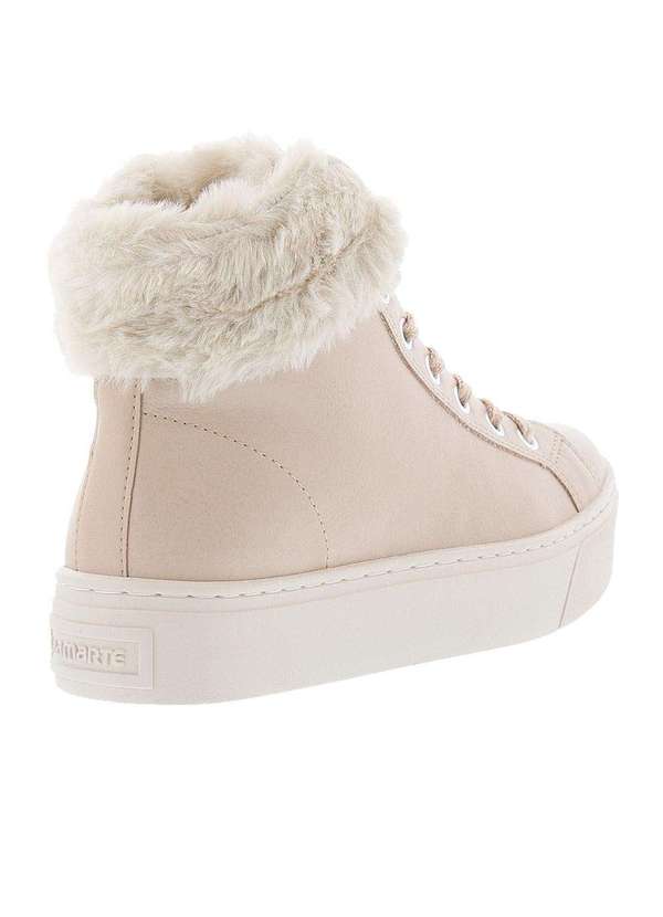 Via Marte - Tênis Via Marte Cano Alto Flatform Peluciado Nude Nude 3